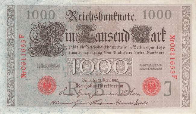 1000 Mark 1910 ro.45c J/F